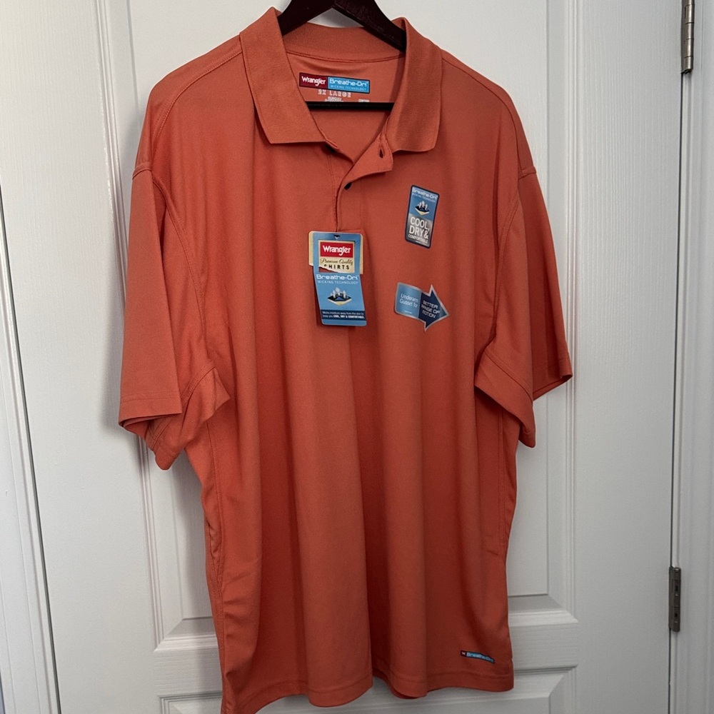 Wrangler Men's Vibrant Orange Polo Shirt